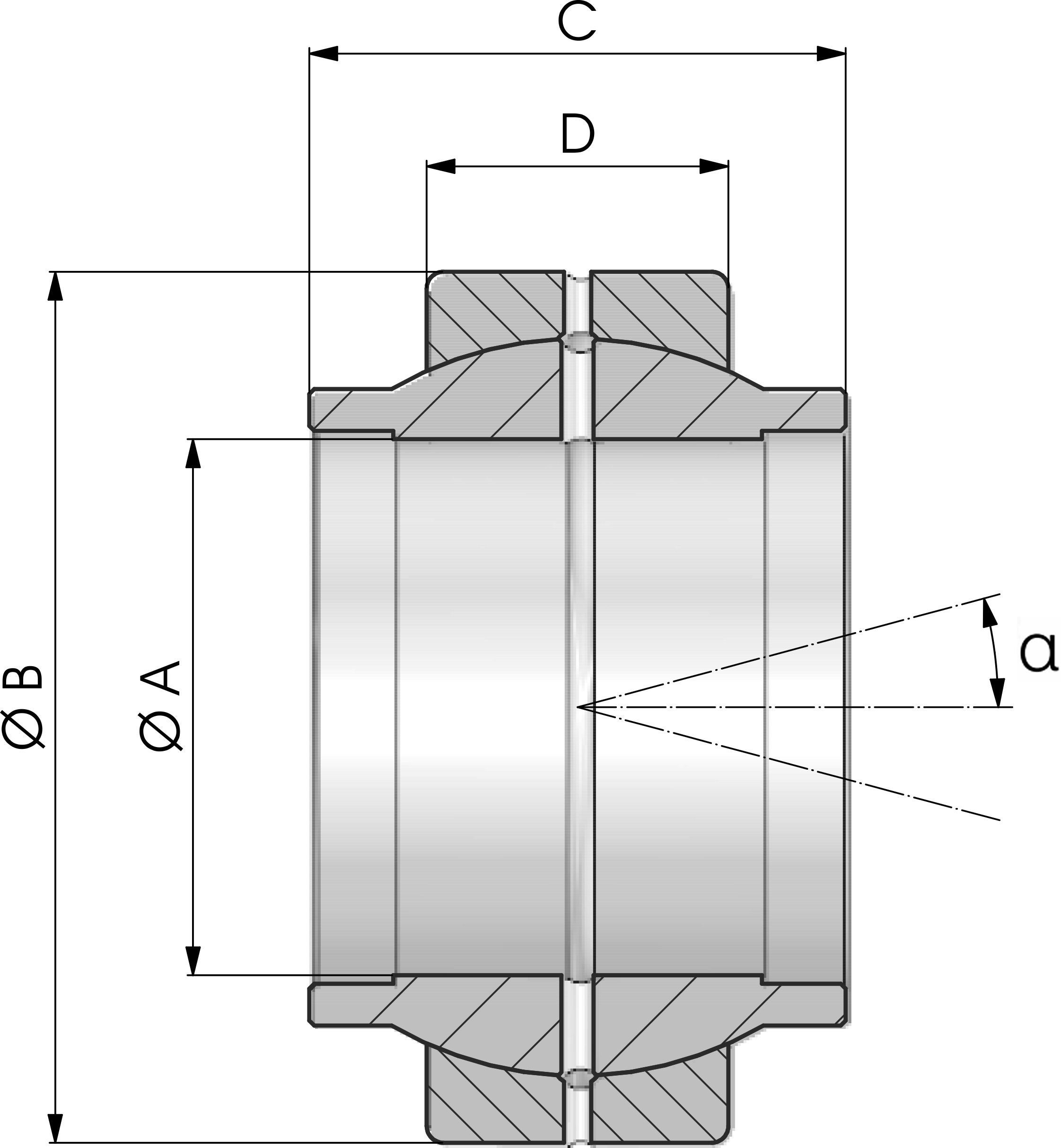 CABEZA DE RÓTULA ESFÉRICA RADIAL GE-LO